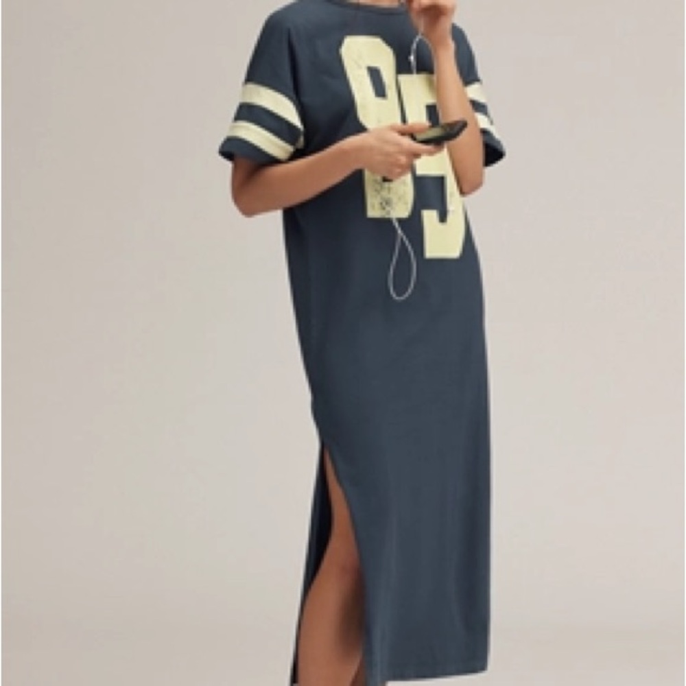 Casual Navy Blue Maxi Dress